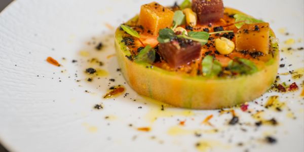 Rodajas de tomate Rosa con salazones La Caja Saludable