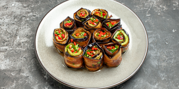 Rollito de berenjena vegano La Caja Saludable