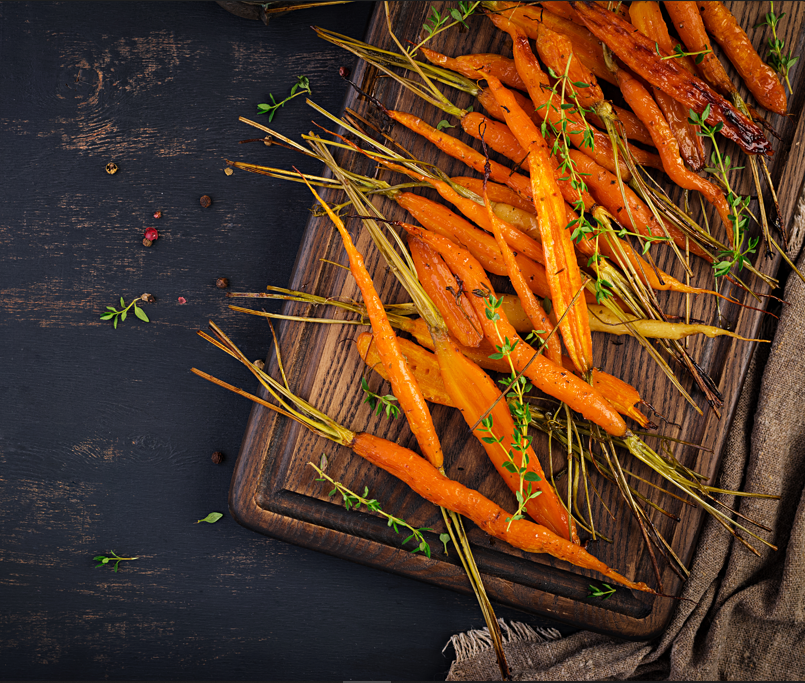 Zanahorias al horno con tomillo, miel y limón La Caja Saludable