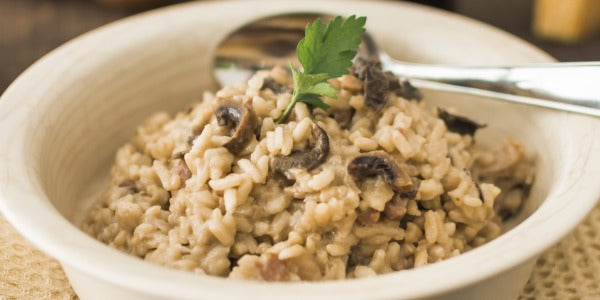 Risotto de verduras con puerro y calabacín La Caja Saludable