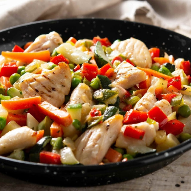 Salteado de pimiento dulce y pollo