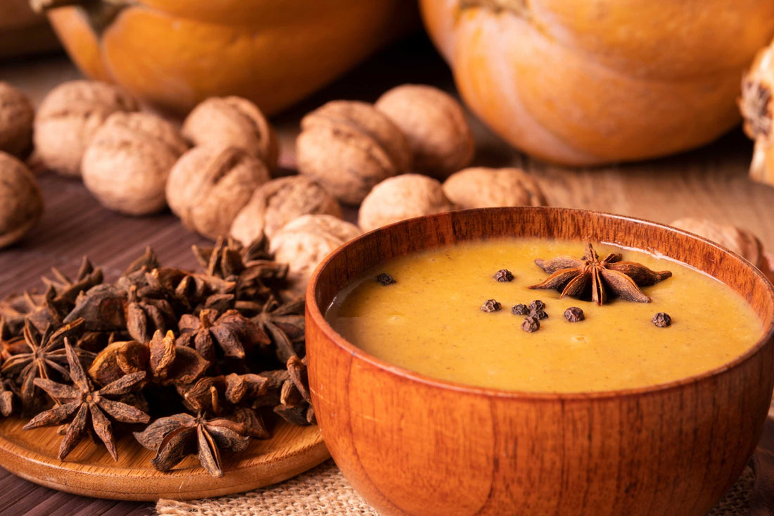 Crema templada de calabaza cacahuete