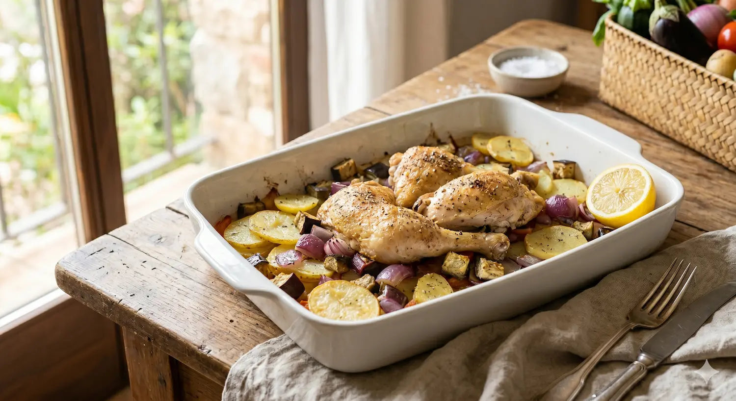 Pollo al horno con verduras: La receta saludable, fácil y deliciosa